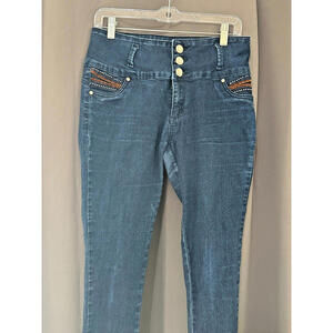 Silver Diva High Waisted Triple Button Skinny Jeans Women's Size 13